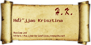 Héjjas Krisztina névjegykártya
