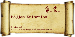 Héjjas Krisztina névjegykártya